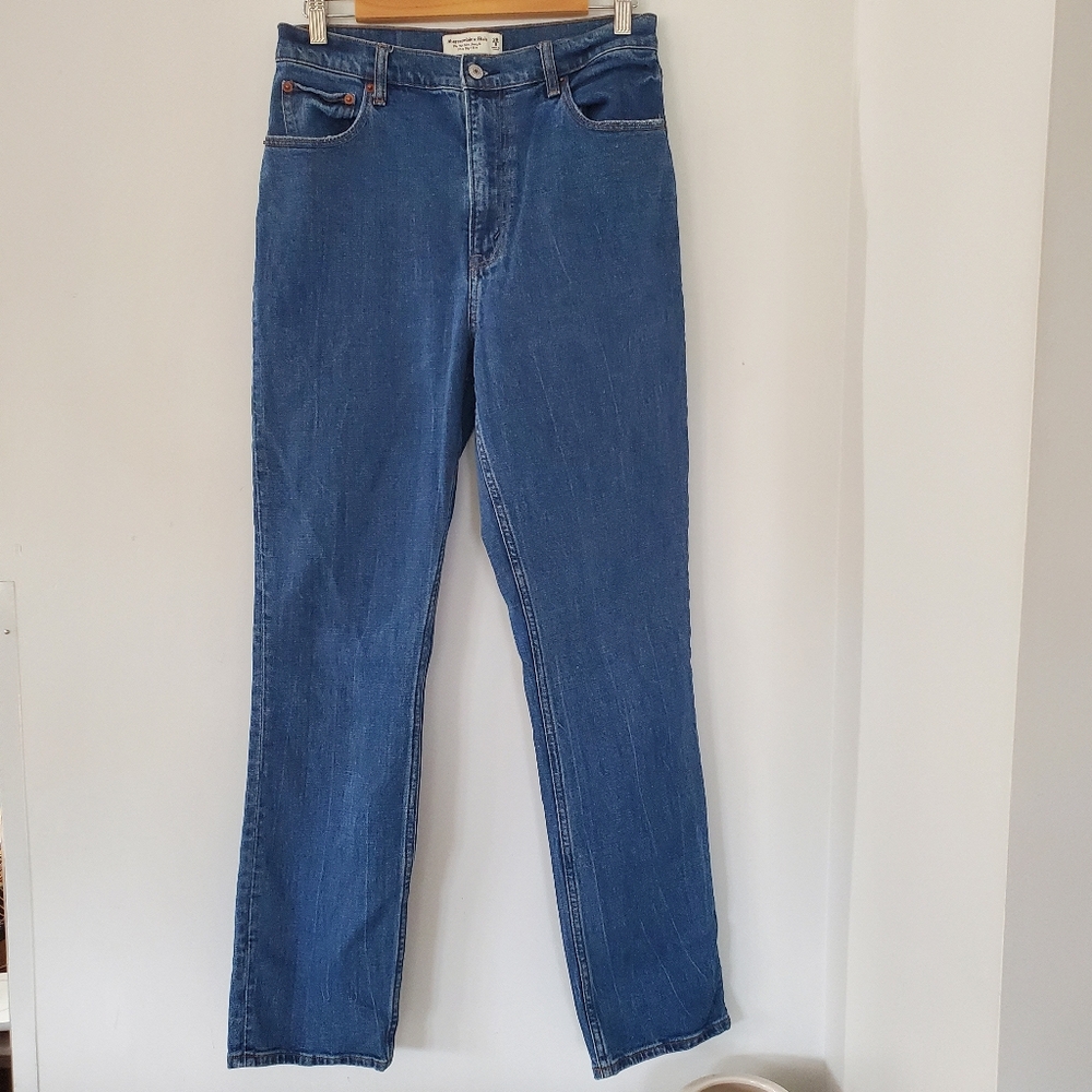 ABERCROMBIE & FITCH Women 29/8R The 90s Slim Straight Ultra High Rise Jeans EUC